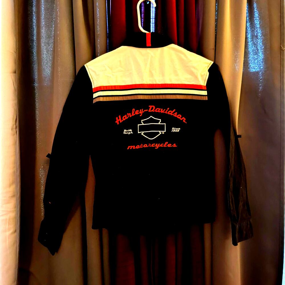 HARLEY DAVIDSON WOMENS SMALL COLLARED MECHANIC BUTTONED SHIRT